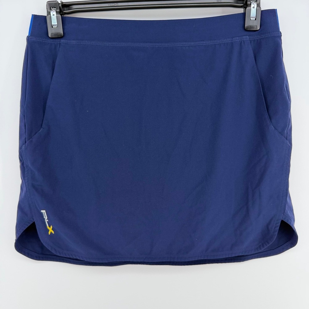 RLX Ralph Lauren Golf Skort Women's M Navy Blue Performance Stretch Skirt EUC